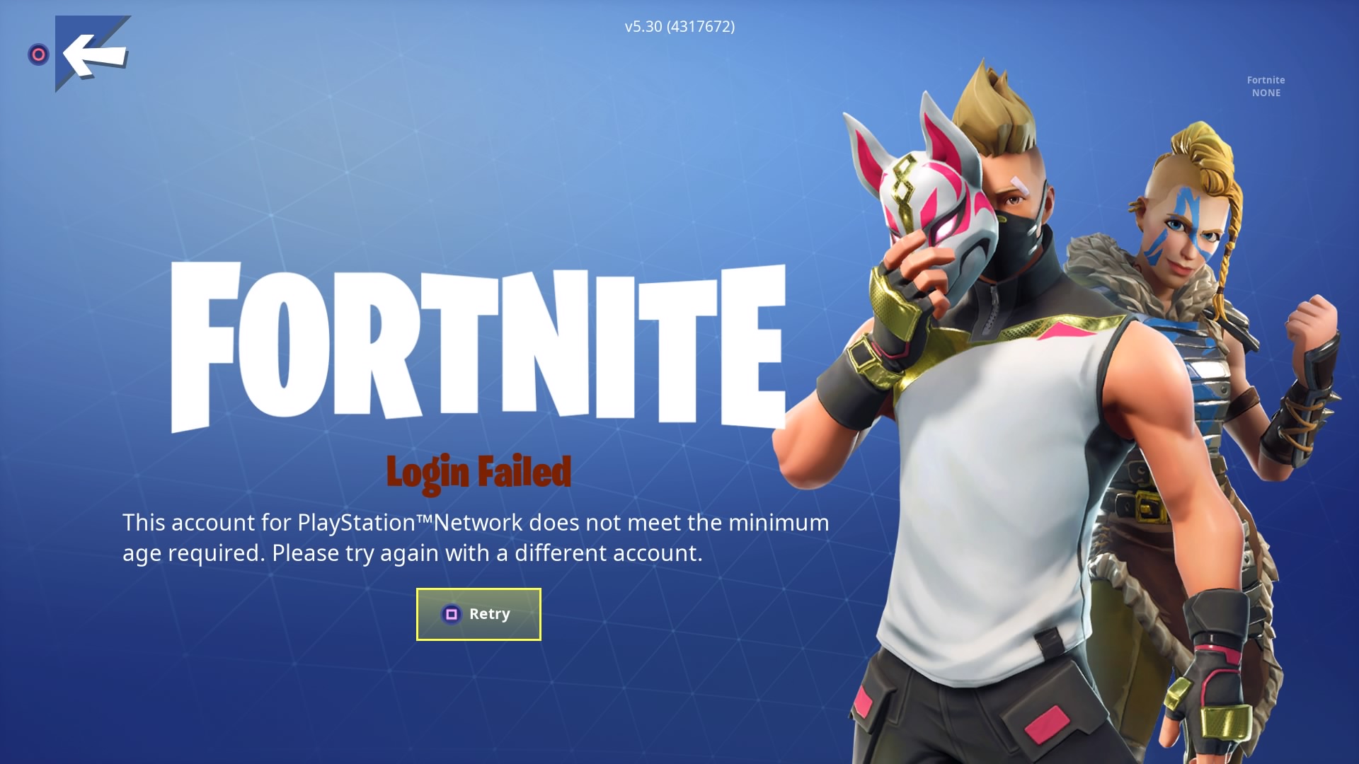 age for fortnite on ps4